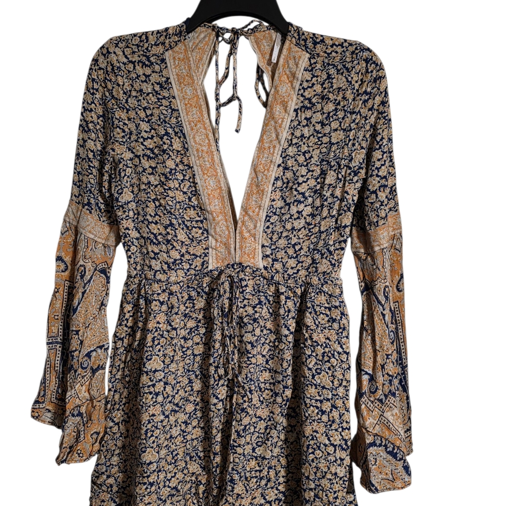 Free People Yellow and Blue Patterned Romper - Picture 3 of 6